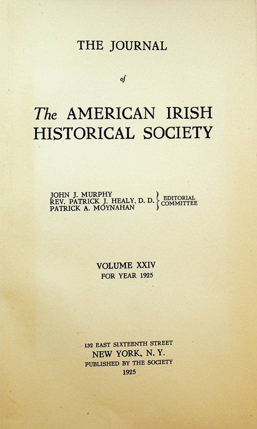 The Journal of the American Irish Historical Society