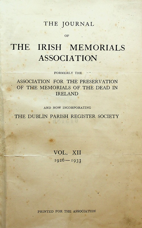 The Journal of the Irish Memorials Association